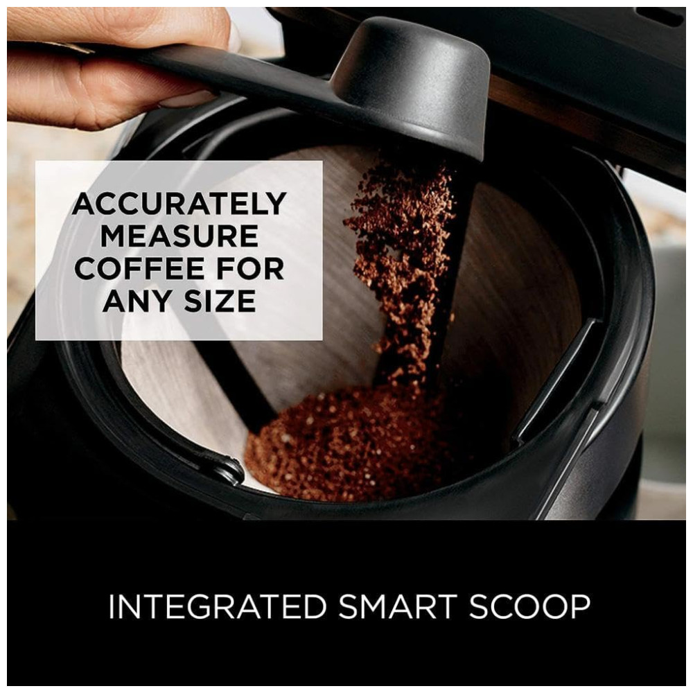 Cafeteira Elétrica Programável Especial, com Jarra de Vidro de 50 Oz, Acabamento e Aço Inoxidável, NINJA CM401, Preto