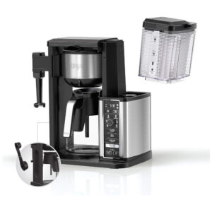 Cafeteira Elétrica Programável Especial, com Jarra de Vidro de 50 Oz, Acabamento e Aço Inoxidável, NINJA CM401, Preto
