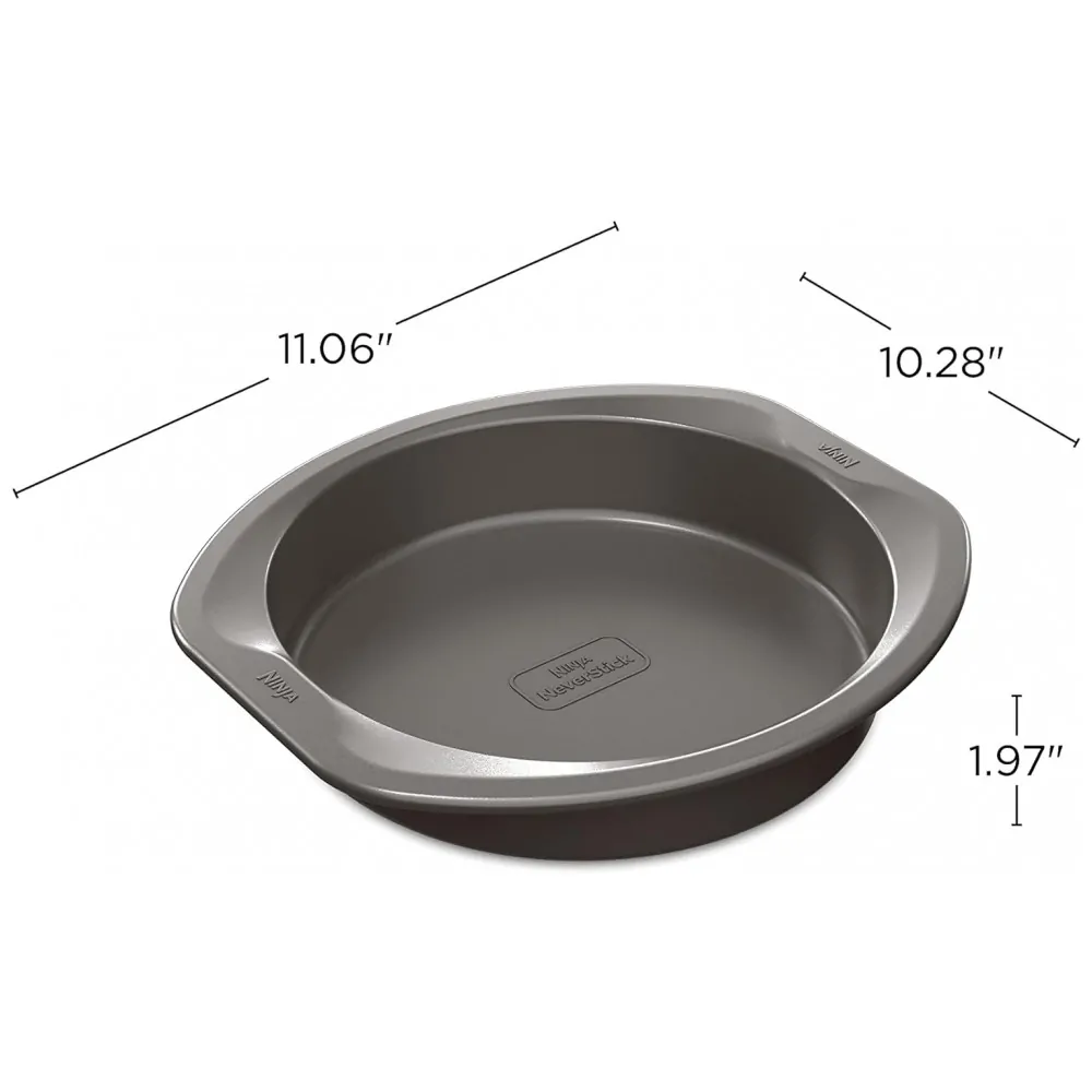Forma de Bolo Redonda Antiaderente Segura para Forno até 260C, Ninja B30309, Cinza