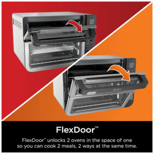 Forno Duplo Elétrico de Bancada 12 em 1 com Termômetro Inteligente, 1800W 110V, Ninja DCT451, Prata