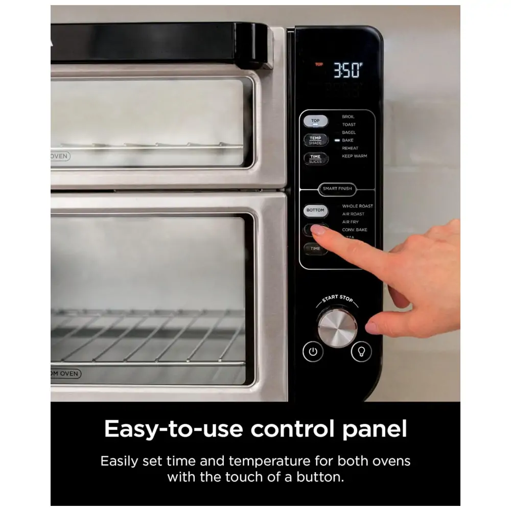 Forno Duplo Elétrico de Bancada 12 em 1 com Termômetro Inteligente, 1800W 110V, Ninja DCT451, Prata