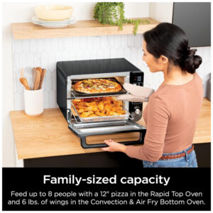 ectqblsw3bsb0b_5.jpg - Forno Elétrico Duplo 13 em 1 com Acabamento Inteligente e Tecnologia FlexDoor e FlavorSeal, 110V 1800W, Ninja DCT402BK, Preto