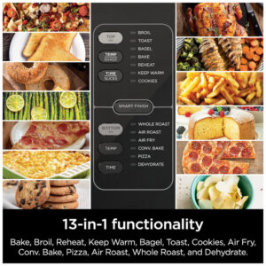 ectqblsw3bsb0b_6.jpg - Forno Elétrico Duplo 13 em 1 com Acabamento Inteligente e Tecnologia FlexDoor e FlavorSeal, 110V 1800W, Ninja DCT402BK, Preto