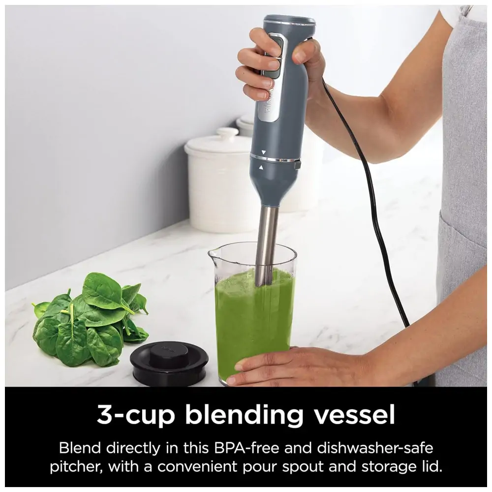 Batedeira de Mão com 5 Velocidades e Acessórios Ninja CI105BRN Aço Inoxidável, 110V 750W Cinza