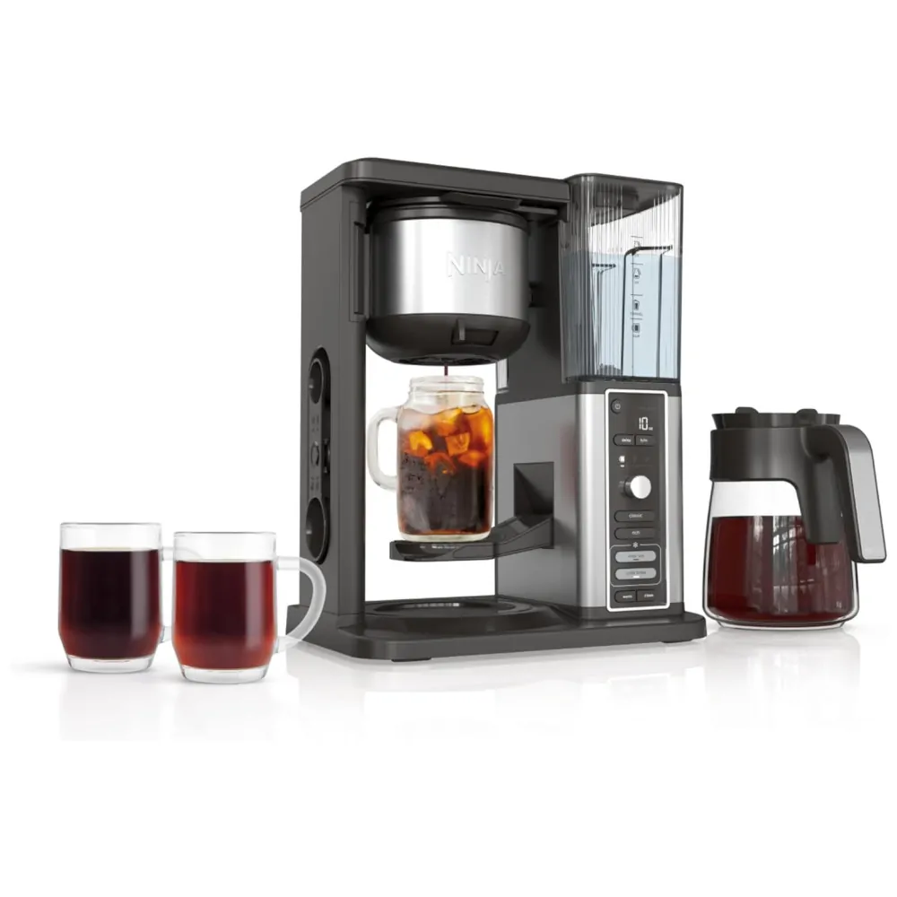Máquina de Café Quente ou Gelado 12 Xícaras com Reservatório Removível, 110V 1550W, Ninja CM371, Preta