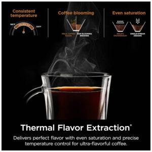 Máquina de Café Quente ou Gelado 12 Xícaras com Reservatório Removível, 110V 1550W, Ninja CM371, Preta