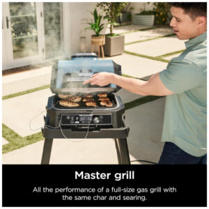 Grill Elétrico Defumador Inteligente7 em 1 com Bluetooth e Controle via APP, Ninja OG951 Woodfire Pro