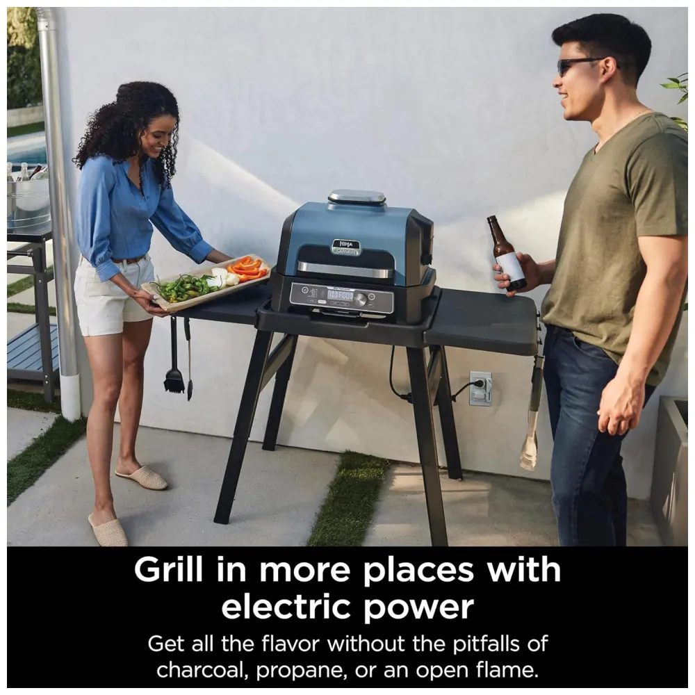 Grill Elétrico Defumador Inteligente7 em 1 com Bluetooth e Controle via APP, Ninja OG951 Woodfire Pro