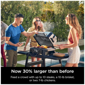 Grill Elétrico Defumador Inteligente7 em 1 com Bluetooth e Controle via APP, Ninja OG951 Woodfire Pro