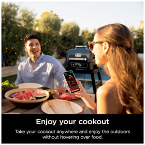 Grill Elétrico Defumador Inteligente7 em 1 com Bluetooth e Controle via APP, Ninja OG951 Woodfire Pro