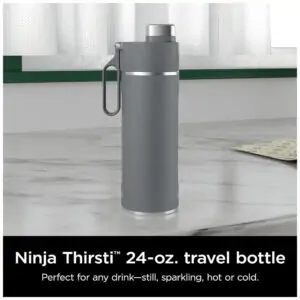 Garrafa Térmica para Água 710mL em Aço Inoxidável, à Prova de Vazamentos e Aguenta Quente por Horas, Ninja DW2401GY, Cinza