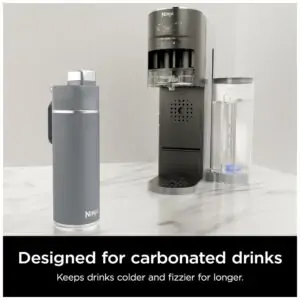 Garrafa Térmica para Água 710mL em Aço Inoxidável, à Prova de Vazamentos e Aguenta Quente por Horas, Ninja DW2401GY, Cinza