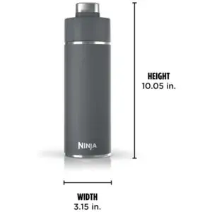 Garrafa Térmica para Água 710mL em Aço Inoxidável, à Prova de Vazamentos e Aguenta Quente por Horas, Ninja DW2401GY, Cinza