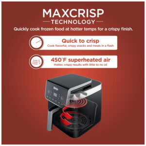 Fritadeira Elétrica Ninja Pro XL AF181 6.2L, 6 em 1, Max Crisp 230 C, Timer Digital, Cesto Antiaderente, 1750W Preta