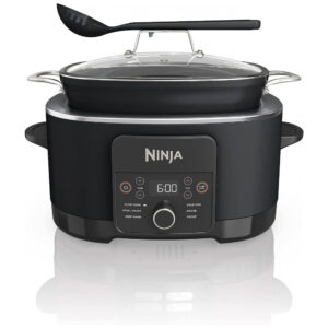 Panela Elétrica Multifuncional 8 Litros 6 em 1 com Tampa de Vidro e Colher Integrada, 110V Ninja MC1010, Preta