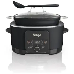 Panela Elétrica Multifuncional 8 Litros 6 em 1 com Tampa de Vidro e Colher Integrada, 110V Ninja MC1010, Preta