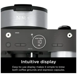 Máquina de Café Expresso Barista CFN601 até 12 Xícaras, Aço Inoxidável, 110v, NINJA, Preto