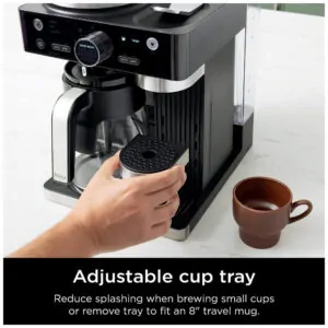 Máquina de Café Expresso Barista CFN601 até 12 Xícaras, Aço Inoxidável, 110v, NINJA, Preto