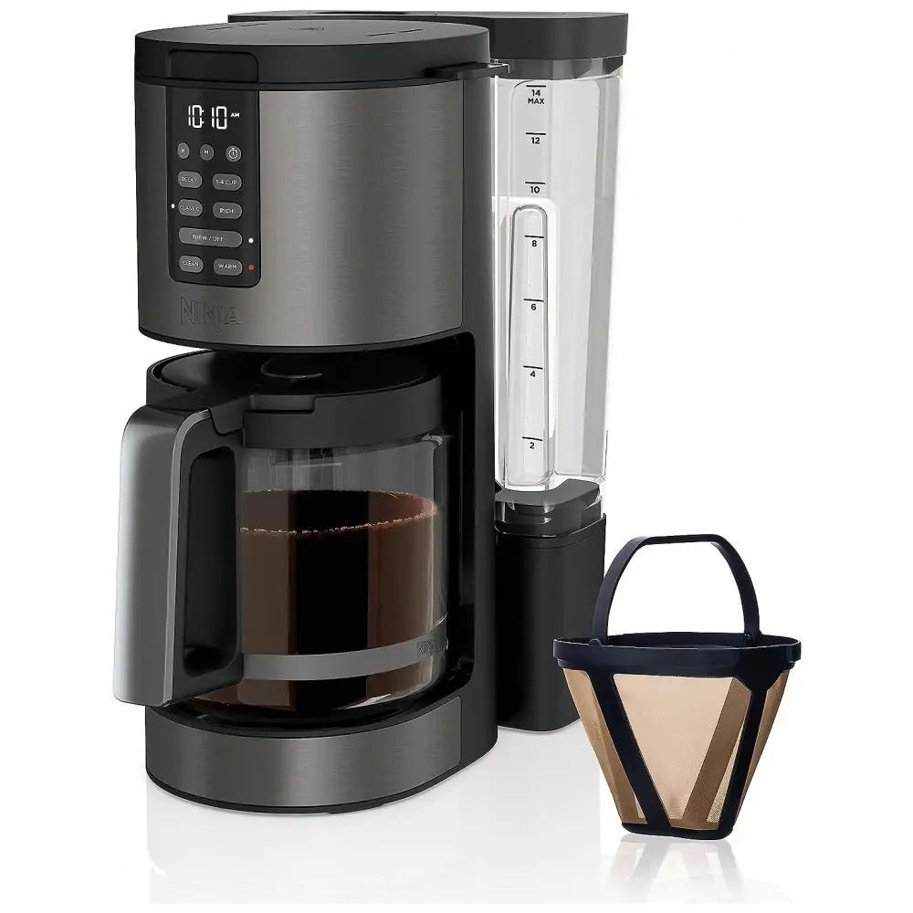 ectqnzwktw7c0b_0-1.jpg - Cafeteira Elétrica Programável 14 Xícaras com Jarra de Vidro e Temporizador, 110V Ninja DCM201BK, Preta