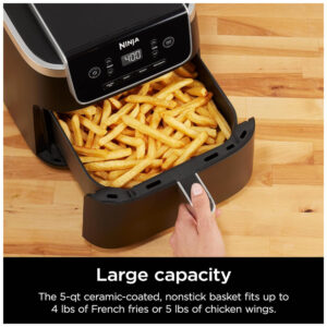 Air Fryer Pro 4 em 1 com Air Crisp de 4,66L Frite, Asse, Reaqueça e Desidrate 110V 1750W, Ninja AF141, Preta