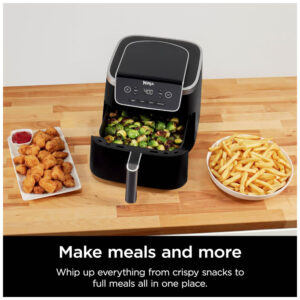 Air Fryer Pro 4 em 1 com Air Crisp de 4,66L Frite, Asse, Reaqueça e Desidrate 110V 1750W, Ninja AF141, Preta