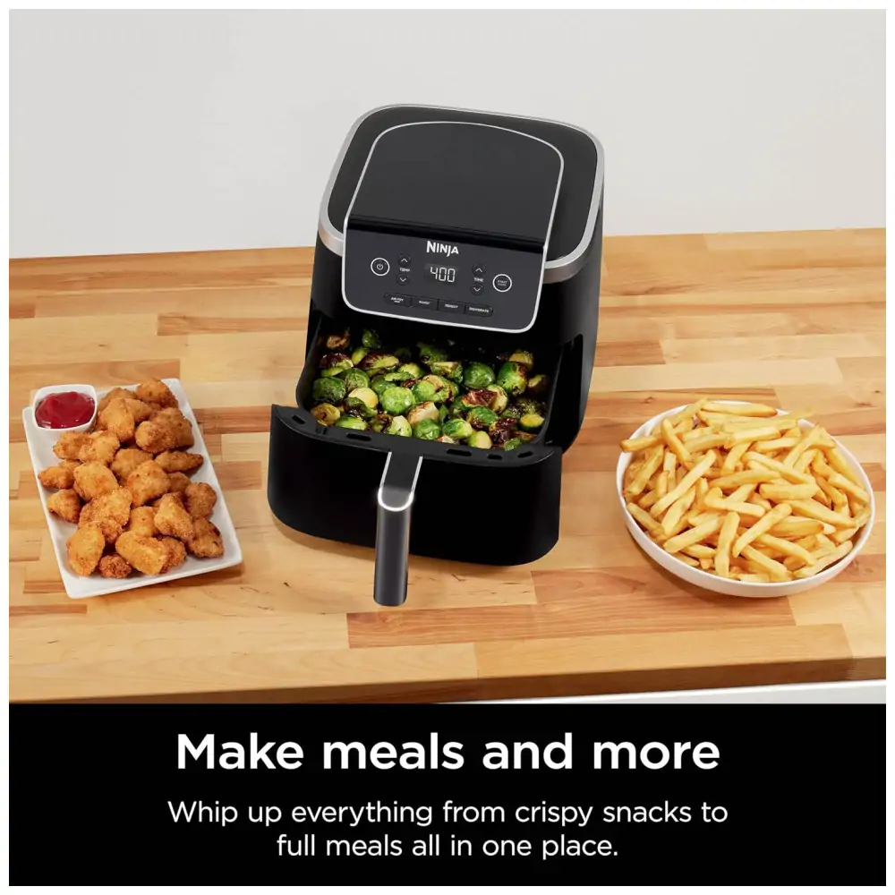 Air Fryer Pro 4 em 1 com Air Crisp de 4,66L Frite, Asse, Reaqueça e Desidrate 110V 1750W, Ninja AF141, Preta