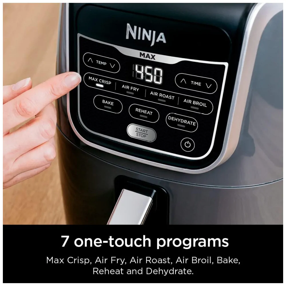 Fritadeira Elétrica Air Fryer 5.2 Litros Cozinha, Reaquece e Desidrata, 110V 1750W, NINJA AF161 Max XL, Cinza