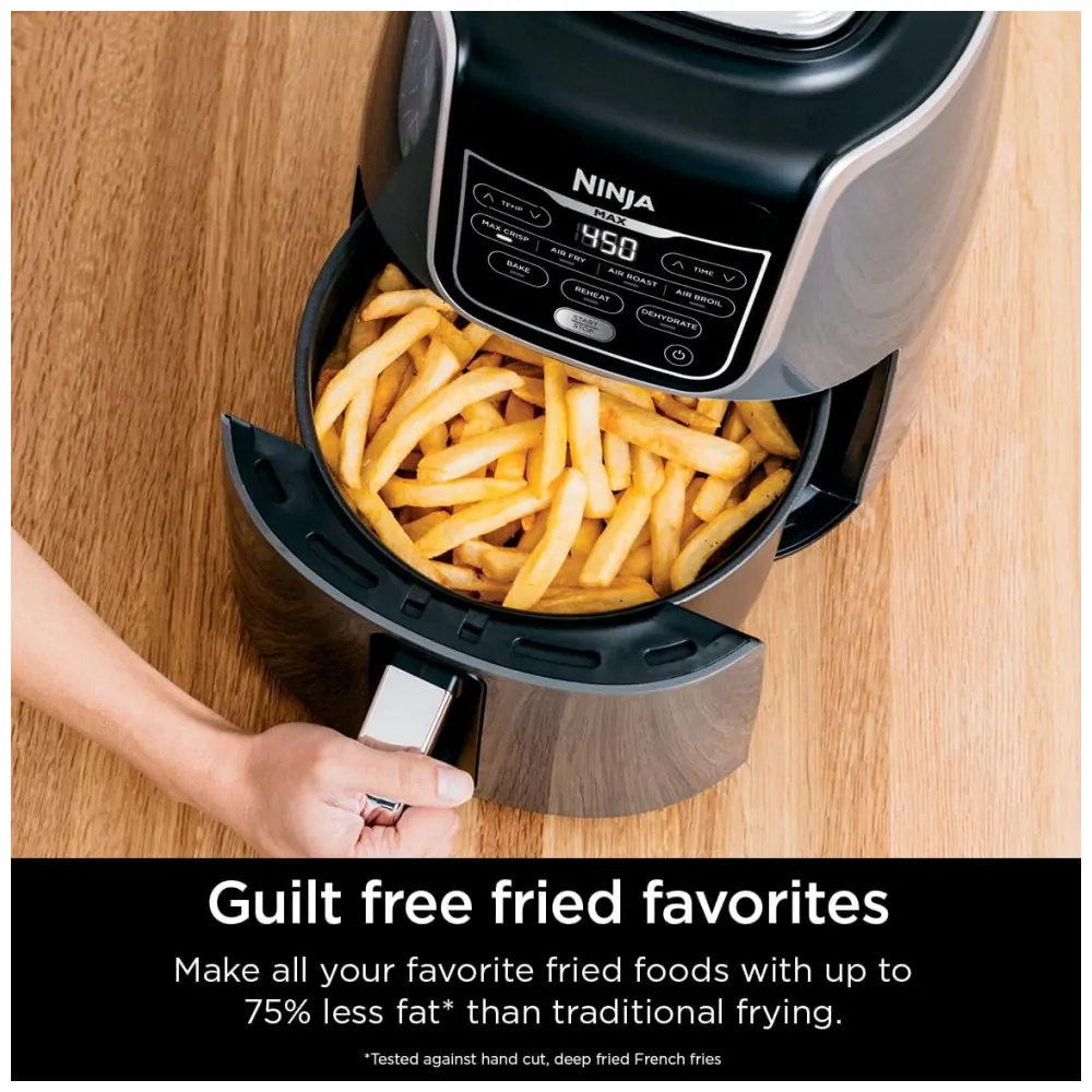 Fritadeira Elétrica Air Fryer 5.2 Litros Cozinha, Reaquece e Desidrata, 110V 1750W, NINJA AF161 Max XL, Cinza