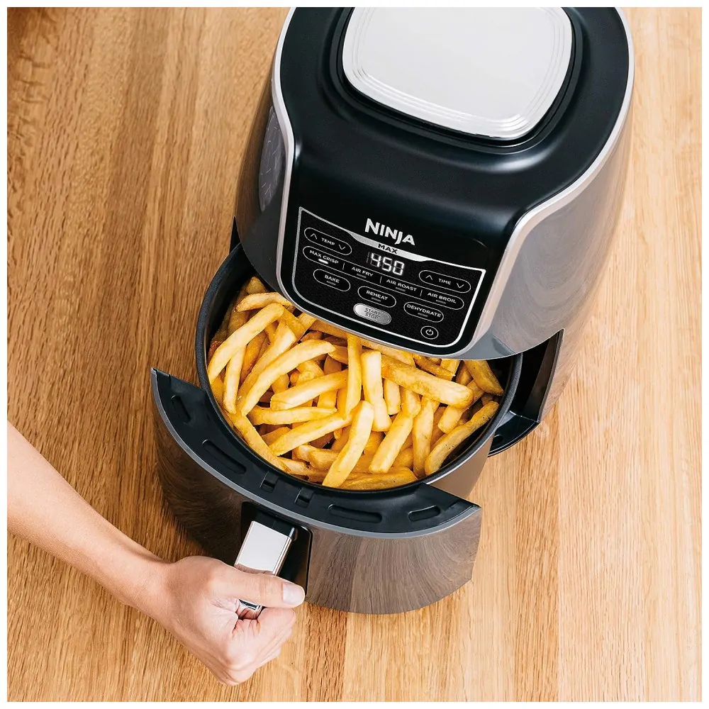 Fritadeira Elétrica Air Fryer 5.2 Litros Cozinha, Reaquece e Desidrata, 110V 1750W, NINJA AF161 Max XL, Cinza