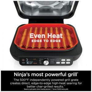Churrasqueira Elétrica de Bancada Ninja IG651 Foodi Smart XL Pro 7 em 1 Grill e Chapa Interna com Air Fry
