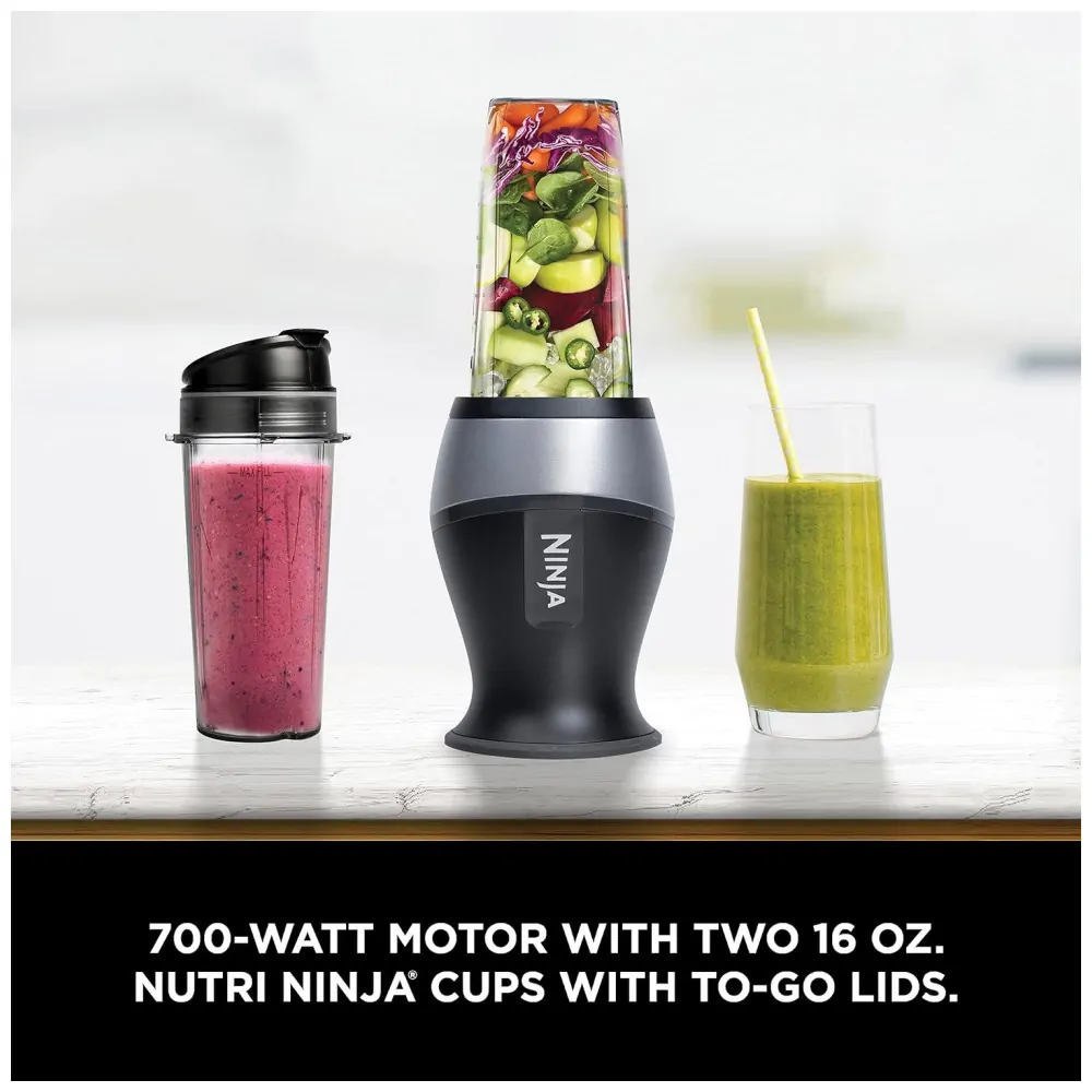 Liquidificador Pessoal Ninja QB3001SS Preto 473 mL 700W 2 Copos Tecnologia Pulse 120V