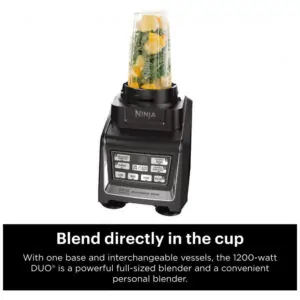 Liquidificador de Bancada 2L com Base Auto IQ e 3 Copos para Viagem, 110V 1200W, NINJA BL642, Preto