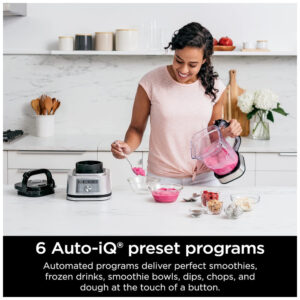 Liquidificador Profissional 3 em 1 Capacidade 2L com 6 Predefinições Auto IQ, 1400W 110V NINJA SS201 Foodi, Prateado