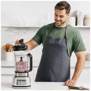 Liquidificador Profissional 3 em 1 Capacidade 2L com 6 Predefinições Auto IQ, 1400W 110V NINJA SS201 Foodi, Prateado