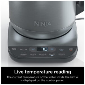 Chaleira Elétrica 1.7L com Controle de Temperatura, 1500W, 110v, NINJA KT200, Prateado
