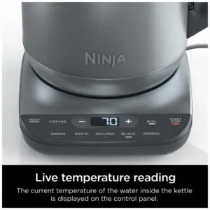 Chaleira Elétrica 1.7L com Controle de Temperatura, 1500W, 110v, NINJA KT200, Prateado