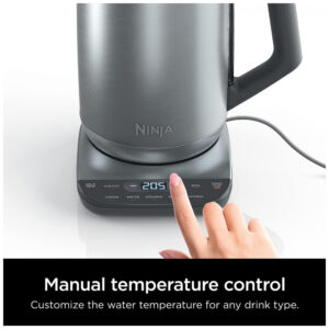 Chaleira Elétrica 1.7L com Controle de Temperatura, 1500W, 110v, NINJA KT200, Prateado