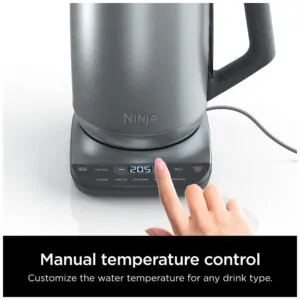 Chaleira Elétrica 1.7L com Controle de Temperatura, 1500W, 110v, NINJA KT200, Prateado