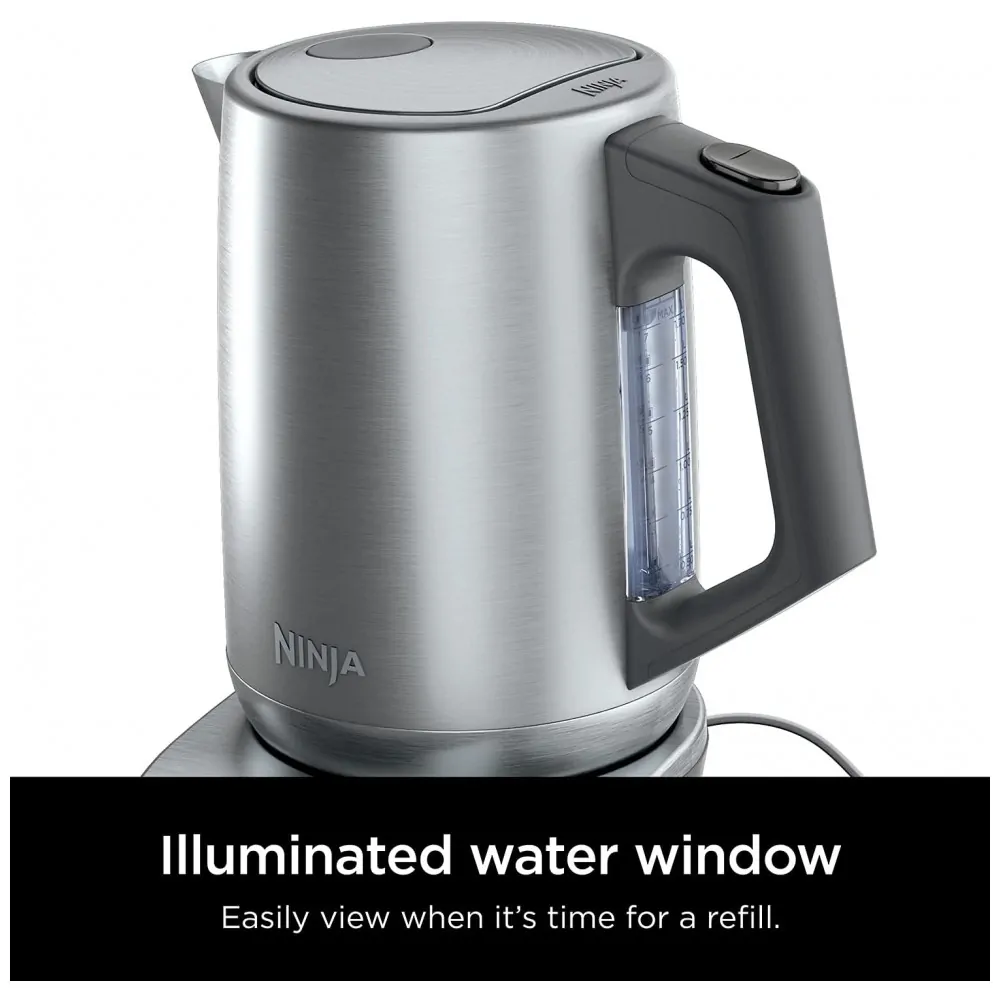 Chaleira Elétrica 1.7L com Controle de Temperatura, 1500W, 110v, NINJA KT200, Prateado