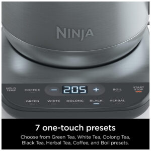 Chaleira Elétrica 1.7L com Controle de Temperatura, 1500W, 110v, NINJA KT200, Prateado