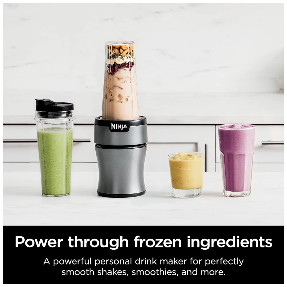 Liquidificador Pessoal 600 mL para Vitaminas 900W, 110v, NINJA BN301, Cinza