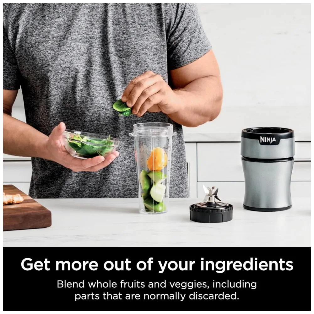 Liquidificador Pessoal 600 mL para Vitaminas 900W, 110v, NINJA BN301, Cinza
