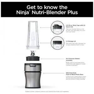 Liquidificador Pessoal 600 mL para Vitaminas 900W, 110v, NINJA BN301, Cinza
