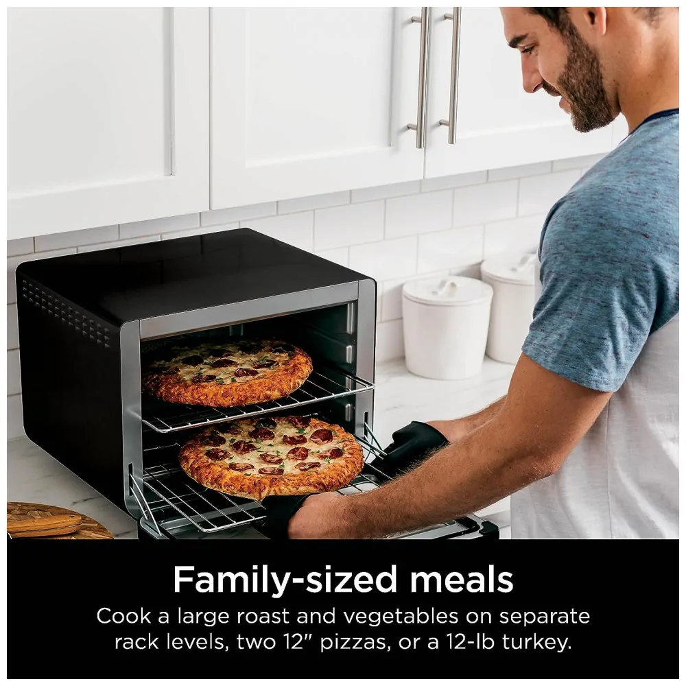 Forno Elétrico 8 em 1 com Função Air Fryer, 110V 1800W, Ninja DT202BK, Preto