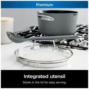 Panela Antiaderente 7L Pode ir Ao Forno Suporta até 260C Aço Inoxidável, NINJA CW202GY, Cinza