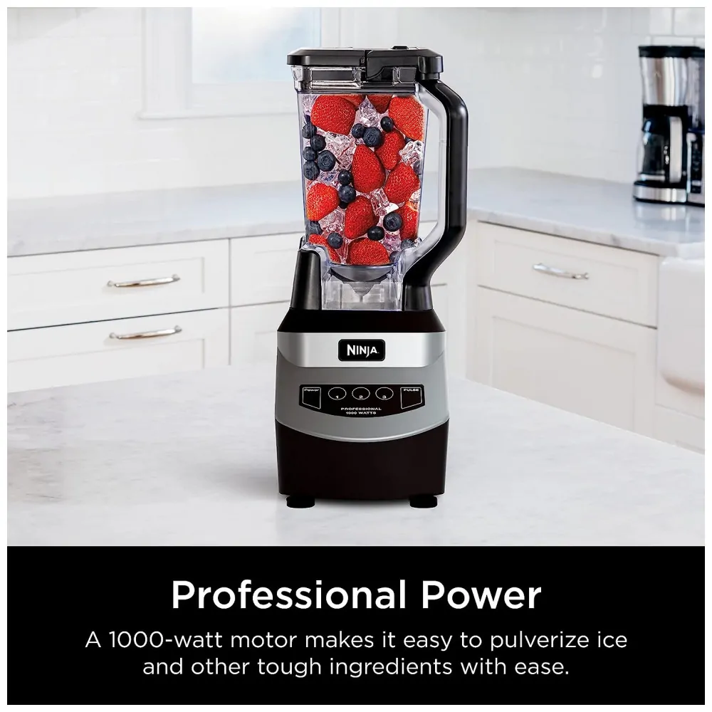 Liquidificador de Bancada 2L, Aço Inoxidável, 1000W, NJ601, 110v, NINJA NJ601, Preto