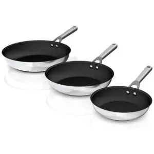 ectqh29xqtw80b_0-2.jpg - Conjunto de Frigideiras 20, 25 e em Aço Inoxidável Polido, Ninja C63000