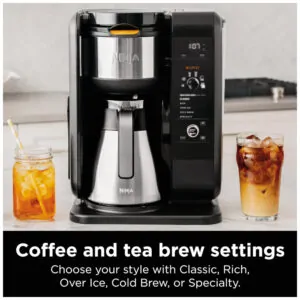 Cafeteira Eletrica, bebidas quentes ou frias, faz chá gelado, 110v, NINJA CP307, Preto