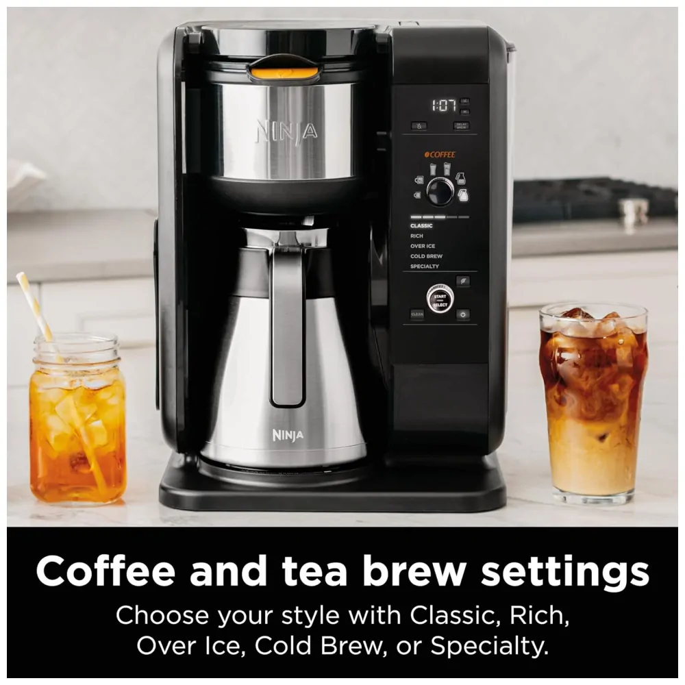 Cafeteira Eletrica, bebidas quentes ou frias, faz chá gelado, 110v, NINJA CP307, Preto