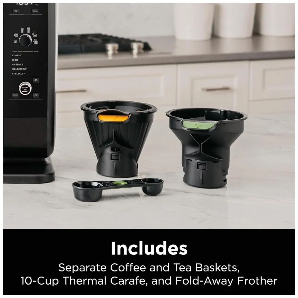 Cafeteira Eletrica, bebidas quentes ou frias, faz chá gelado, 110v, NINJA CP307, Preto